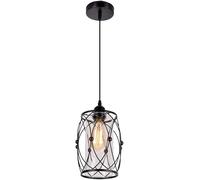 Iluminación Colgante, Retro Granja en Forma V, Luces Colgantes Jaula Metal Negro con Pantalla Vidrio, lámpara Techo Compatible, lámparas de araña Modernas