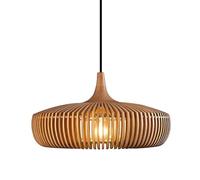 Iluminación Colgante Vintage Estilo Granja Lámpara De Araña Colgante Minimalista Jaula Geométrica Madera Lámpara De Suspensión Retro E27 Luz De Techo Regulable Altura Para Cocina Comedor Salón(43cm)