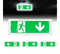 Iluminación de emergencia LED de iluminación continua IP65, iluminación de salida de emergencia, iluminación de emergencia con 4 pictogramas de salida de emergencia, iluminación de emergencia ideal