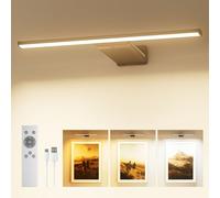 Iluminación de imagen inalámbrica, batería de 12000 mAh, lámpara de imágenes recargable con mando a distancia, lámpara de pared LED regulable para interiores para cuadros y pinturas, 3 temperaturas de