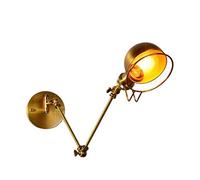 Iluminación de pared de metal interior retro Aplique de pared Aplique de latón antiguo cepillado Lámpara de lectura telescópica ajustable Lámpara de pared de brazo oscilante largo para pasillo Pasillo