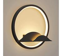 Iluminación de pared, lámpara de pared con aro de metal, apliques decorativos para mesita de noche, lámpara de pared LED moderna de 20 W para pasillo, apliques de pared sencillos de hierro forjado p