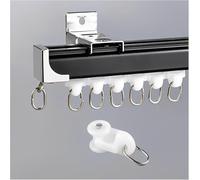 Iluminación de riel de aluminio (1-6 m) - Soporte de techo o pared ajustable para sala de estar, dormitorio, divisor de habitación, 1 negro de 1.4.3 pies, decoración moderna para el hogar