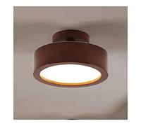 Iluminación de techo Estilo japonés Log Luz de techo Lámpara de techo de montaje empotrado LED Temperatura de 3 colores Ajustable Lámpara de techo redonda simple Decoración para dormitorio Sala de