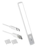 Iluminación debajo del gabinete, lámpara inalámbrica con sensor de movimiento, tira de luz nocturna magnética recargable con brillo ajustable, barra de iluminación LED, accesorio para el hogar con con