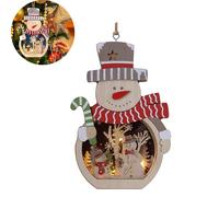 Iluminación Decoración Navidad Dentro Madera, Decoración Navidad Mande Nieve Madera Decoración Navideña LED Decoración Brillante Decoración de Navidad Se Puede Colgar Para Navidad,Decoración del Hogar