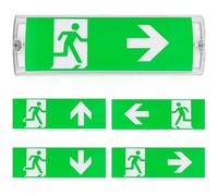 Iluminación LED de emergencia, IP65, luz continua LED, lámpara de emergencia, señal de salida de emergencia, incluye batería de emergencia 3H, 4 pictogramas de salida de emergencia, 100 perlas de