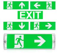 Iluminación LED de emergencia, IP65, luz continua LED, lámpara de emergencia, señal de salida de emergencia, incluye batería de emergencia 3H, 5 pictogramas de salida de emergencia, 100 perlas de