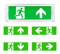 Iluminación LED de Emergencia, Lámpara Con Batería de Hasta 3h, Luz de Salida Con 4 Pictogramas Incluidos