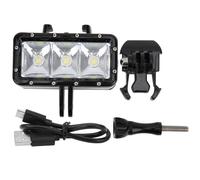 Iluminación LED impermeable para aventuras al aire libre, compatible con GoPro Hero, YI y SJCam. Luz LED recargable y regulable con iluminación de