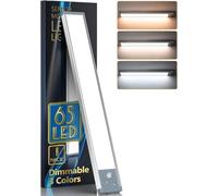 Iluminación LED para armarios con sensor de movimiento 65 LEDs Luz de armario Lámpara de armario 3 modos de color Regulable Barra LED Batería 2500 mAh USB Recargable Luz para debajo de muebles Cocina