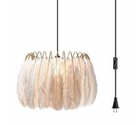 Iluminación Luz de lámpara de Plumas de Plumas nórdicas con lámpara Colgante de Oro de 14.8 pies para la habitación de la habitación de Las niñas dormitorios