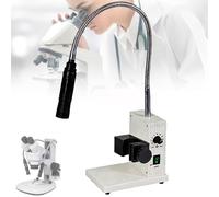 Iluminador de microscopio de fibra óptica con luz LED de cuello de cisne, apertura de brillo ajustable para microscopio estéreo y aplicaciones de visión artificial