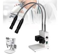 Iluminador de microscopio de fibra óptica con luz LED de cuello de cisne, apertura de brillo ajustable para microscopio estéreo y aplicaciones de visión artificial
