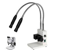 Iluminador de microscopio de fibra óptica de 20 W con luces LED de cuello de cisne dual, brillo y ángulo ajustables, temperatura de color de 6000 K para reparación y visualización de PCB