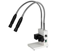 Iluminador de microscopio LED con luces de cuello de cisne duales, luz diurna de 6000 K, brillo continuo y apertura ajustable para microscopios de zoom estéreo