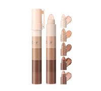 Iluminador en barra 5 en 1, lápiz de sombra de ojos de 5 secciones, lápiz de seda Pearl Lying, resistente al agua y de larga duración, crea una mirada cautivadora para rostro y ojos.