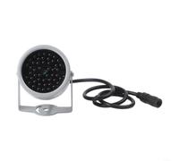 Iluminador LED infrarrojo plateado de 940 nm con 48 bombillas de alta potencia para cámaras CCTV que proporcionan invisible para visión nocturna de hasta 10 m de rango, construcción de aluminio