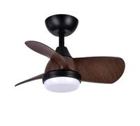 Iluminashop 305287 Ventilador de Techo LED Verano e Invierno con Mando a Distancia 24W Negro/Marrón