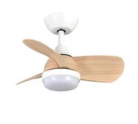 Iluminashop 305324 Ventilador de Techo LED Verano e Invierno con Mando a Distancia 24W Blanco/Haya
