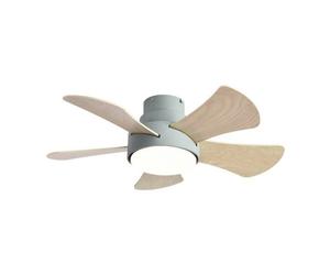 Iluminashop 305494 Ventilador de Techo LED Verano e Invierno con Mando a Distancia 25W Verde/Haya