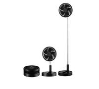 Iluminashop 349614 Ventilador de Pie Plegable con Altura Regulable con Mando a Distancia 10W Negro