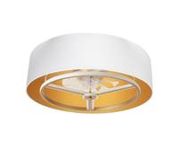 Iluminashop 350857 Ventilador de Techo LED con Mando a Distancia Palas Retractiles 60W Blanco/Oro