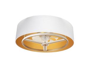 Iluminashop 350857 Ventilador de Techo LED con Mando a Distancia Palas Retractiles 60W Blanco/Oro