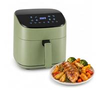 Iluminashop - Air Fryer Line Green Touch 6,5L, Freidora de Aire sin Aceite, 1600W, 8 Menús Digitales, Pantalla Táctil,Función Grill, Temporizador regulable, Temperatura 80-200°C, Fácil y Saludable