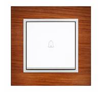 ILUMINASHOP ® Mecanismo pared Empotrable con Marco, 100-250V AC, Mecanismo Eléctrico 85x85mm, Fácil Instalación, Fácil de Limpiar (Interruptor Simple Timbre, Blanco Avellana)