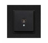 ILUMINASHOP ® Mecanismo pared Empotrable con Marco, 100-250V AC, Mecanismo Eléctrico 85x85mm, Fácil Instalación, Fácil de Limpiar (Módulo Toma Intermedia Tv, Negro PC)