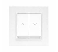 ILUMINASHOP ® Mecanismo pared Empotrable con Marco, 100-250V AC, Mecanismo Eléctrico 85x85mm, Fácil Instalación, Fácil de Limpiar (Pulsador Doble Para Persianas Automáticas, Blanco PC)