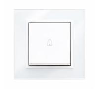 ILUMINASHOP ® Mecanismo pared Empotrable con Marco, 100-250V AC, Mecanismo Eléctrico 85x85mm, Fácil Instalación, Fácil de Limpiar (Interruptor Simple Timbre, Blanco Cristal)