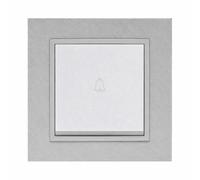 ILUMINASHOP ® Mecanismo pared Empotrable con Marco, 100-250V AC, Mecanismo Eléctrico 85x85mm, Fácil Instalación, Fácil de Limpiar (Interruptor Simple Timbre, Gris PC)