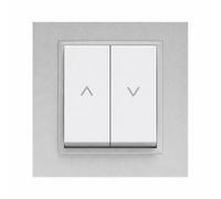 ILUMINASHOP ® Mecanismo pared Empotrable con Marco, 100-250V AC, Mecanismo Eléctrico 85x85mm, Fácil Instalación, Fácil de Limpiar (Pulsador Doble Para Persianas Automáticas, Gris PC)