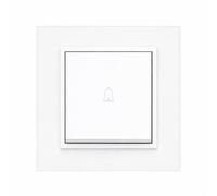 ILUMINASHOP ® Mecanismo pared Empotrable con Marco, 100-250V AC, Mecanismo Eléctrico 85x85mm, Fácil Instalación, Fácil de Limpiar (Interruptor Simple Timbre, Blanco PC)