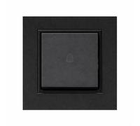 ILUMINASHOP ® Mecanismo pared Empotrable con Marco, 100-250V AC, Mecanismo Eléctrico 85x85mm, Fácil Instalación, Fácil de Limpiar (Interruptor Simple Timbre, Negro PC)