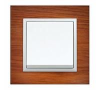 ILUMINASHOP ® Mecanismo pared Empotrable con Marco, 100-250V AC, Mecanismo Eléctrico 85x85mm, Fácil Instalación, Fácil de Limpiar (Módulo Tapa Ciega, Blanco Avellana)
