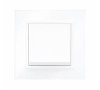ILUMINASHOP ® Mecanismo pared Empotrable con Marco, 100-250V AC, Mecanismo Eléctrico 85x85mm, Fácil Instalación, Fácil de Limpiar (Módulo Tapa Ciega, Blanco Cristal)