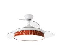 Iluminashop Ventilador de Techo con Luz LED 72W Blanco/Madera Motor DC Aspas Retráctiles