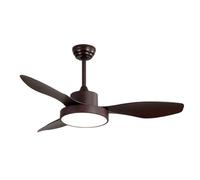 Iluminashop Ventilador de Techo con Luz LED y Mando 24W Marrón Motor DC