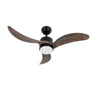 Iluminashop Ventilador de Techo con Luz LED y Mando 24W Negro/Roble