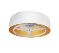 Iluminashop Ventilador de Techo con Luz LED y Mando 60W Blanco/Oro