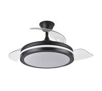 Iluminashop Ventilador de Techo con Luz LED y Mando 72W 107cm Negro Motor DC