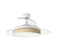 Iluminashop Ventilador de Techo con Luz LED y Mando 72W Blanco/Canizo Claro