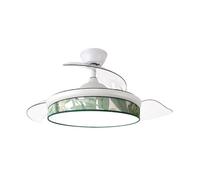 Iluminashop Ventilador de Techo con Luz LED y Mando 72W Blanco/Verde Motor DC