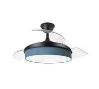 Iluminashop Ventilador de Techo con Luz LED y Mando 72W Negro/Azul Motor DC