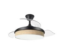 Abrila - ventilador dc moda - color negro con tres aspas desplegables