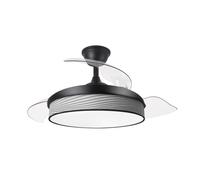 Iluminashop Ventilador de Techo con Luz LED y Mando 72W Negro/Gris Motor DC