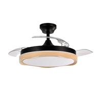 Abrila - ventilador dc blondi - color negro/madera con tres aspas desp